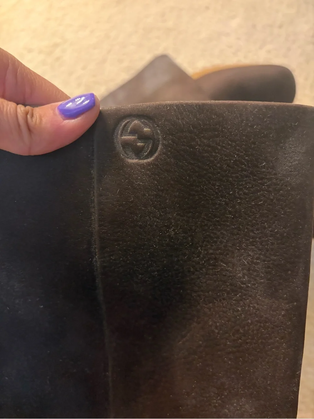 Gucci Over-the-Knee Stretch Boots in Dark Brown